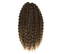 ZOAPDEBCE Cinta de extensión del cabello humano, Cabello rizado, onda de agua, cabello de ganchillo, cabello trenzado sintético, rubio, rosa, extensión de cabello trenzado de onda profunda de 24 pulga