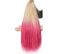 ZOAPDEBCE Cinta de extensión del cabello humano, Extensiones de cabello con trenzas en caja 3x, pelo sintético largo y liso, trenzas en caja finas y coloridas for mujer (3-7)(45694)