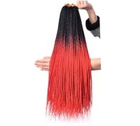 ZOAPDEBCE Cinta de extensión del cabello humano, Extensiones de cabello con trenzas en caja 3x, pelo sintético largo y liso, trenzas en caja finas y coloridas for mujer (3-7)(45698)