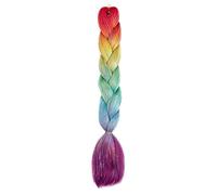 ZOAPDEBCE Cinta de extensión del cabello humano, Extensiones de trenzas Jumbo con purpurina sintética de 24 pulgadas, cabello trenzado de arco iris brillante for mujeres, peinado DIY (H1)(H69)