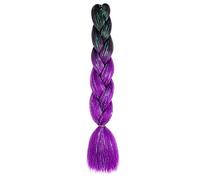 ZOAPDEBCE Cinta de extensión del cabello humano, Extensiones de trenzas Jumbo con purpurina sintética de 24 pulgadas, cabello trenzado de arco iris brillante for mujeres, peinado DIY (H1)(H18)