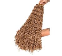 ZOAPDEBCE Cinta de extensión del cabello humano, Trenzas 20 '' Cabello de ganchillo 48 hebras/paquete 50 g Extensiones de cabello sintético de color crochet (# 4)(#27)