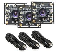 ZOBMIO Módulo de cámara de 100 grados, juego de 3 unidades, objetivo gran angular HD, compatible con sistema de cámara de dardos de coche con cable de 3 m, 1280 x 720, 30 Fps, controlador USB