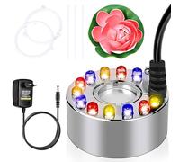 ZOBMIO Nebulizador ultrasónico, mini generador de niebla, 12 LED, nebulizador ultrasónico, decoración navideña, minimáquina de niebla, para estanque, jardín, jardín de rocas, patio