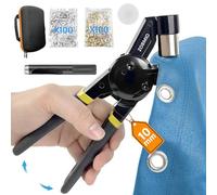 ZOBMIO Pinza para ojales, ojales para lonas, juego con 200 ojales (diámetro 10 mm) y kit de herramientas, ojales para lonas, para cuero, lona de PVC, tela y toldos, etc