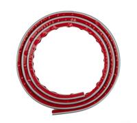 Zócalo autoadhesivo de PVC 3D, 1 m, ignífugo, con relieve, para decoración de pared, marco de puerta y suelo en rojo oscuro, a rayas, dorado (plata)
