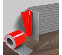 Zócalo blando autoadhesivo, 10 cm x 5 m, zócalo de PVC para cocina, zócalo autoadhesivo, fácil de cortar, zócalo plano, para salón, dormitorio, grano de madera gris