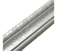 Zócalo de espuma para bordes de pared, Tira autoadhesiva for borde de pared zócalo riel Dado, multicolor(Silver Grey)