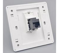 Zócalo de red Gigabit CAT6, Ethernet RJ45 Cable LAN Placa frontal Puerto de red Placa frontal Caja de zócalo para instalación de cable Ethernet Salida de Internet hembra a hembra 86x86mm (LAN x 1)