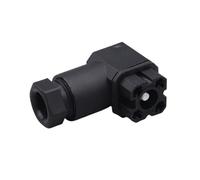 Zócalo de válvula solenoide G4W1F - Conector de alimentación de terminal hembra en ángulo, clasificación IP65, 4 pines, negro, tipo soldado(5pcs)