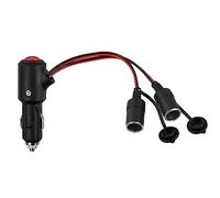 Zócalo del Encendedor de Cigarrillos, Adaptador de Mechero de Coche de 1 a 2 Tomas, 12 V/24 V Cable de Extensión para Mechero de Coche, Toma Mechero Fusible de Seguridad 15A, 30cm