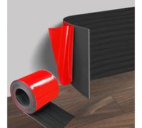 Zócalo flexible de PVC, 10 cm x 3,0 m, zócalo plano, grano de madera negra, zócalo suave, autoadhesivo, para salón, dormitorio, cocina