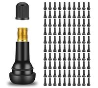 Zocipro 100Pcs TR413 Válvula de Goma para Neumáticos, Snap-in Tire Válvula del Neumático con Tapas de Polvo, Válvulas Rueda Universales para Llantas sin Cámara de Aire de Coches y Motos