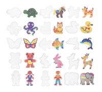 Zocipro 15Pcs Animal Pegboards Plantillas, 5mm Beads Plantilla, Hama Beads Plantilla, Placas Transparente para Cuentas para Niños Adultos Artesanía DIY Manualidades