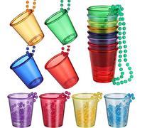 Zocipro 16Pcs Vasos Despedida de Soltera, Vasos de Chupito Cadena de Plástico, Collares de Rristal de Chupito de Novia para Boda Cumpleaños, Hen Party Decoración (8 Colors)