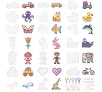 Zocipro 20Pcs Animal Pegboards Plantillas, 5mm Beads Plantilla, Hama Beads Plantilla, Placas Transparente para Cuentas para Niños Adultos Artesanía DIY Manualidades