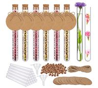 Zocipro 25Pcs Tubos de Ensayo Plastico con Tapón de Corcho, 20ml Tubo Ensayo de Sellado Transparente con 50 Etiquetas, 10m de Cuerda de Cáñamo, 2 Embudos para Bricolaje Especias Caramelo Semilla
