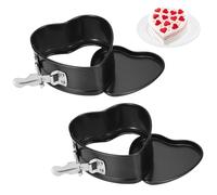 Zocipro 2Pcs Molde Tarta Desmontable 12cm, Molde de Tarta en Forma de Corazón, Mini Antiadherente Moldes Reposteria Para Reposteria Bizcocho Pasteles Tartas Pastel Queso