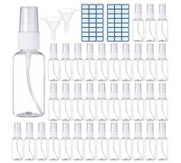 Zocipro 30ml Botella Pulverizadora de Plástico, 36Pcs Botes Spray Vacios Rellenables, Atomizadoras de Viaje Transparentes con 2 Embudos y 48 Etiquetas para Lociones y Artículos de Tocador Cosmetica