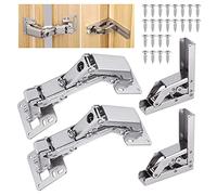 Zocipro 4 Piezas Bisagras Puertas Cocina, 90°/170° Bisagras Para Muebles de Cocina de Cierre Suave con 24 Tornillos, Puertas de Armarios, Armarios de Baño