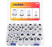 Zocipro 40Pcs Prensaestopa Impermeable, 3-16mm Prensaestopas Conectores Ajustable Nylon Conector Cable Glandula, IP68 Impermeable Cable Gland con Contratuerca M12 M16 M20 M25