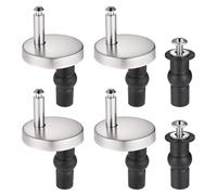 Zocipro 4Pack Tornillo para Asiento de Inodoro con 2 Tornillos de Goma Expansibles, Tuercas y Arandelas, Tornillo de Fijación para Montar y Fijar Todas las Tapas de Inodoro (Diámetro de 45mm)