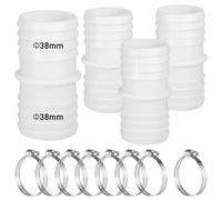 Zocipro 4Pcs Adaptador Manguera Piscina 38 a 38 mm, Adaptador Tubo Piscina con 8 Abrazaderas de Metal, Conector para Manguera de Piscina, Adaptador Piscina