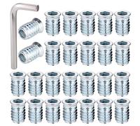 Zocipro 60 Piezas Tuercas para Madera, M8x20mm Tuerca de Inserto Hexagonal Aleación de Zinc Tuercas de Rosca con Llaves Allen, Insertos de Tuercas para Muebles de Madera