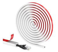 Zocipro Canaleta Cables Pared Adhesivo 3M, Mini Canaleta Cables Semicircular Autoadhesivo, Protectores Flexibles para Cables en Suelos de Pared (14x10mm, Blanco)