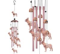Zocipro Carrillón de Viento Metálico Bulldog 26.5" para Exterior, Decoración de Jardín, Balcón o Patio. Regalo Ideal para Amantes de Perros, Hombres y Mujeres, Navidad o Cumpleaños