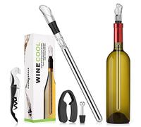 Zocipro Enfriador de Botellas de Vino, 4 en 1 Kit con Abridor de Botellas, Tapón de Vino de Aleación de Zinc, Cortador de Papel, para Vino Blanco y Vino Tinto, Regalo para Amantes de Vino