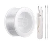 Zocipro Hilo de Nylon Transparente 0.3mm x 500m, Sedal de Pesca Hilo Nylon Invisible con Aguja de Enhebrar y Tijeras, Hilo Nailon para Colgar Decoraciones, Manualidades