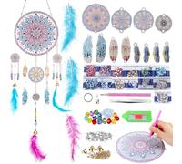 Zocipro Kits de Manualidades para Niños 5 6 7 8 9 10 11 Años, Kit de Pintura de Diamantes Campanas de Viento Artes para Niñas, Regalos de Cumpleaños Juguetes, DIY Dreamcatcher Mosaic Kit