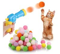 Zocipro Lanzador de Juguetes para Gatos, Juguetes Interactivos para Gatos con 100 Bolas de Peluche, Bola de Pelúcia Silenciosa para Treinamento Interno de Todos os Tipos de Gatos