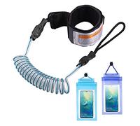 ZOCIPRO Leash Surf con 2 Pcs Bolsa Impermeable de Teléfono, Durable Invento Surf, Invento Bodyboard para Surfear en Sup Paddle Surf , Stand Up Paddle, Cómodo Kayak Correa Paddle Surf