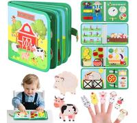 Zocipro Libro Interactivo Montessori para 1 2 3 Año, Busy Board de Actividad Animales Granja, Juguetes de Viaje para Niños Montessori, Tableros Sensoriales Educativos Preescolares