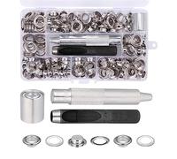 Zocipro Ojetes Metalicos, 120Pcs 10mm Kit Ojales Metalicos con Herramienta de Ojetes Metal y Caja de Almacenamiento para Tela, Cuero, Carpas, Cinturón, Manualidades