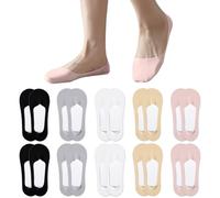 ZOCONE 10 Pares Calcetines Invisibles Mujer Algodón Nylon Elástico Pinkies Transpirable Tobilleros Cortos 5 Colores 35-39