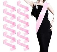 ZOCONE 12 Piezas Bandas Rosa para Fiesta Banda Cumpleaños de Saten Fajas Despedida Soltera Bandas Graduacion Pack DIY para Boda Tema Bride Cumpleaños Fiesta Graduacion