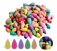 ZOCONE 150 PCS Conos de Incienso Natural de Sándalo con Reflujo Aromático - Varios Estilos de Fragancias para Dormitorio, Baño, Oficina y Habitación