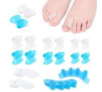ZOCONE 16 Piezas Separadores de Dedos de Los Pies Silicona Separador de Dedos del Pie Meñique Elástico Toe Spacer Gel Separadores Dedos Pies Pequeños Corrector Dedos Pies Martillo Garra Torcidos