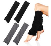 ZOCONE 2 pares de calentadores de punto para mujer, calentadores de piernas para mujeres, niñas, botas de ganchillo, calentadores de piernas, para bailar, ballet, para todas las estaciones, b, M