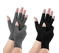 ZOCONE 2 Pares Guantes de Compresión Para Artritis y Artrosis - Algodon Sin Dedos Invierno Antiartritis Reumatoide - Para Dolor de Manos Mujer Hombre (S)