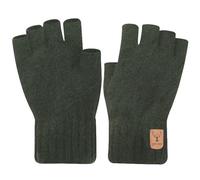 ZOCONE 2 Pares Guantes de Invierno Sin Dedos, Gruesos Invierno Guantes Tejidos para Hombre y Mujer Guantes Sin Dedos Elásticos para Oficina, Ciclismo, Correr (Verde)