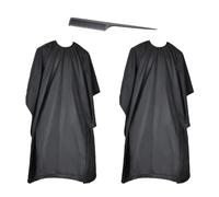 ZOCONE 2 Piezas Capa de Peluqueria Negra Ajustable Capas de Corte Peluqueria para Hombres y Mujeres Profesional Capa Barbero Universal con Peine para Cortar el Pelo