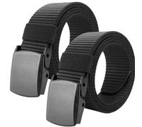 ZOCONE 2 Piezas Cinturón Táctico 1.5''x53'' Para Hombre y Mujer - Militar, de Trabajo Con Hebilla Plástico, Nylon Ajustable, de Tela Sin Metal Para Viajes y Deportes