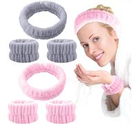 ZOCONE 2 Unidades Banda para el pelo Mujer Maquillaje+Muñequeras para Lavado de la Cara, Banda de Lavado Facial, Chicas, Maquillaje