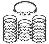 ZOCONE 20 piezas Pulsera de Fútbol Niño Pulseras Pelota Futbol Ajustables Pulseras de Futbol Bracelet Rope para Niños Fiesta de Cumpleaños Futbol Pulseras Niños Cumpleaños