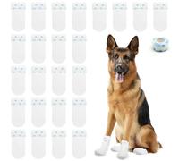 ZOCONE 24 zapatillas desechables para perros, desechables, zapatos para perros, desechables y desechables, botas para perros para patas heridas, calcetines desechables impermeables para perros, patas