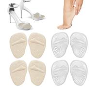ZOCONE 4 Pares Plantillas Tacones Altos, Media Plantilla Delantera Mujer Plantilla Antideslizante Sandalias, Almohadilla Antepié Plantilla de Silicona Almohadillas Zapatos Tacon, Aliviar el Estrés(B)